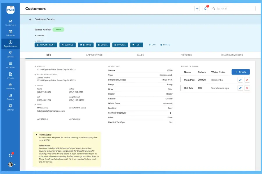 Pool Office Manager screenshot 1